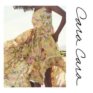 Cara Cara Harbour Island Yellow Floral Dress Size XL NWOT